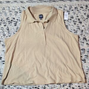 *NWT* GAP Women's Tan Sleeveless Polo Tank